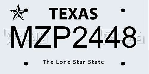 MZP2448 Texas License Plate