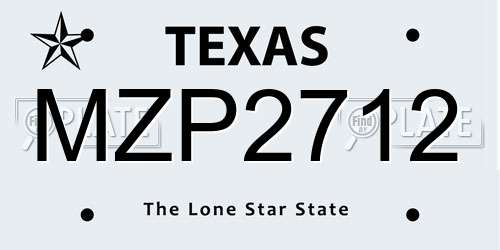 MZP2712 Texas License Plate