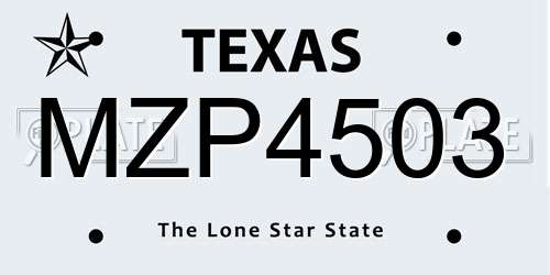 MZP4503 Texas License Plate