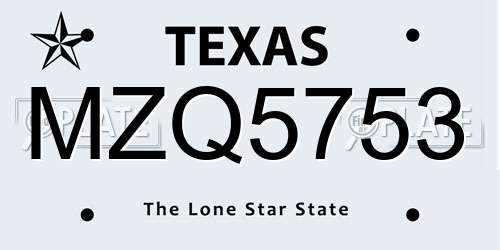 MZQ5753 Texas License Plate
