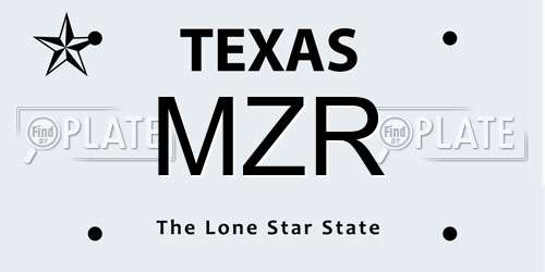 MZR Texas License Plate