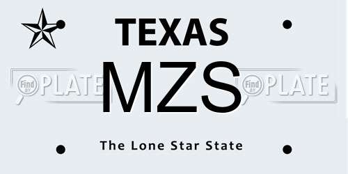 MZS Texas License Plate