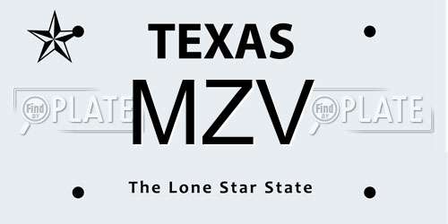 MZV Texas License Plate