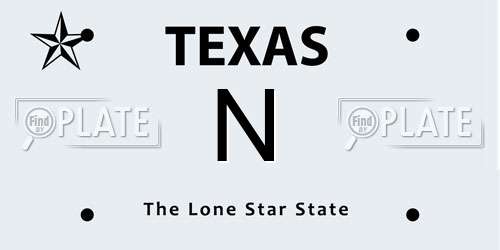 N Texas License Plate