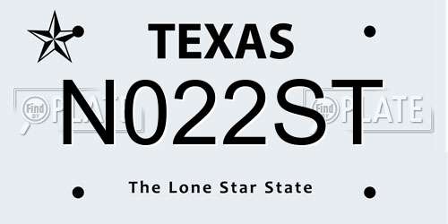 N022ST Texas License Plate