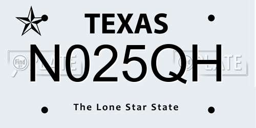N025QH Texas License Plate