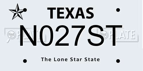 N027ST Texas License Plate