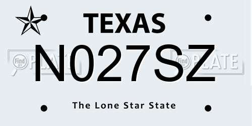 N027SZ Texas License Plate