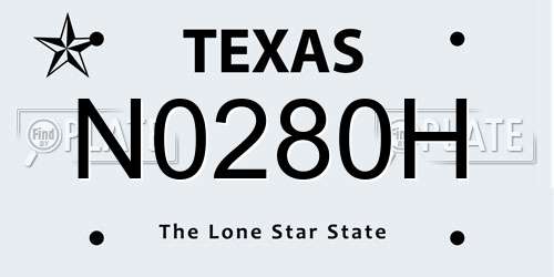 N0280H Texas License Plate