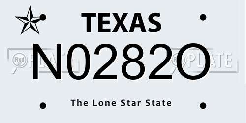 N0282O Texas License Plate