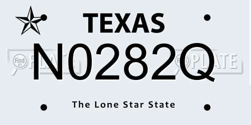 N0282Q Texas License Plate