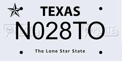 N028TO Texas License Plate