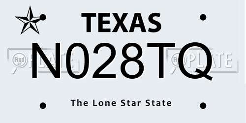 N028TQ Texas License Plate