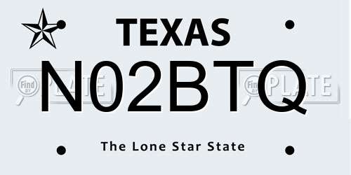 N02BTQ Texas License Plate