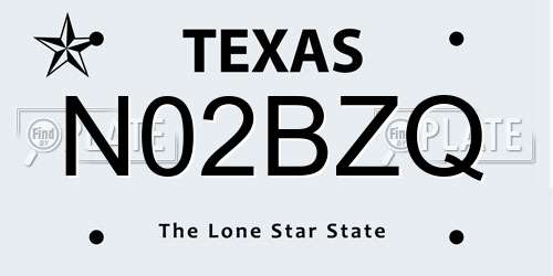 N02BZQ Texas License Plate