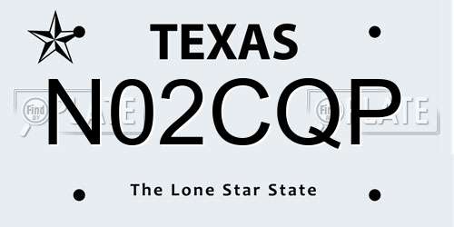 N02CQP Texas License Plate