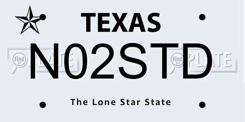 N02STD Texas License Plate