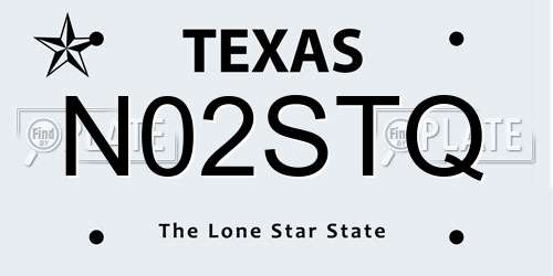 N02STQ Texas License Plate