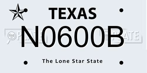 N0600B Texas License Plate