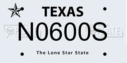N0600S Texas License Plate