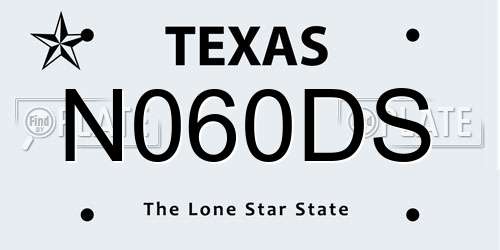 N060DS Texas License Plate