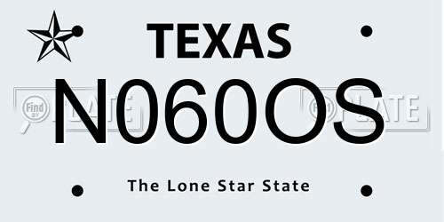 N060OS Texas License Plate