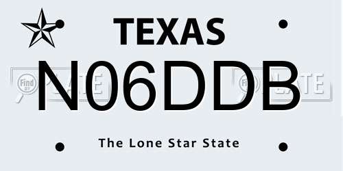 N06DDB Texas License Plate