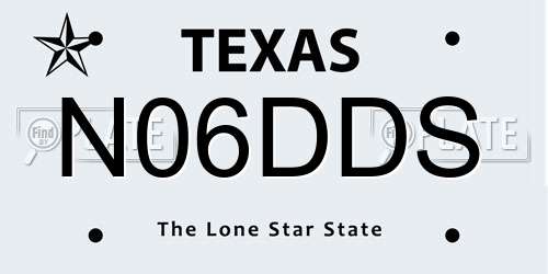 N06DDS Texas License Plate
