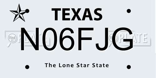 N06FJG Texas License Plate