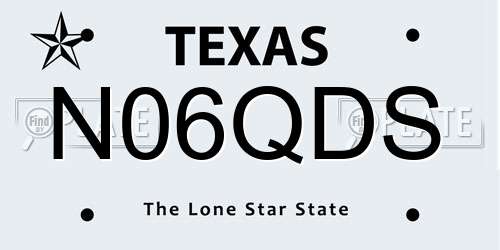 N06QDS Texas License Plate