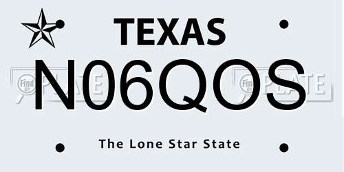 N06QOS Texas License Plate