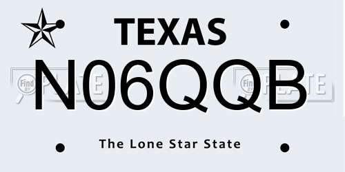N06QQB Texas License Plate