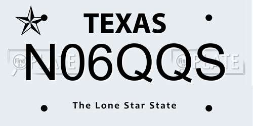N06QQS Texas License Plate