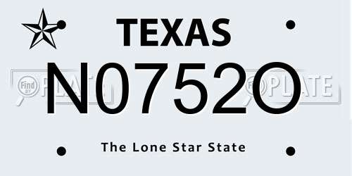N0752O Texas License Plate