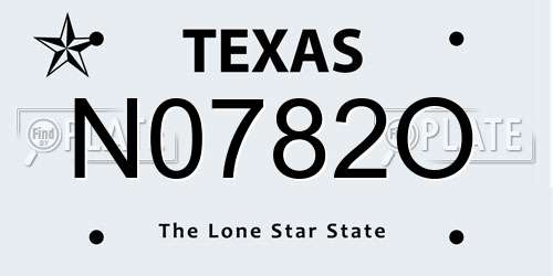 N0782O Texas License Plate