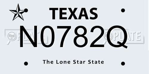 N0782Q Texas License Plate