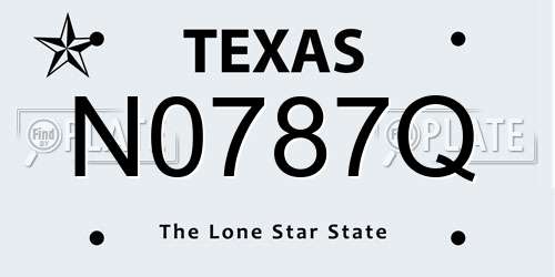 N0787Q Texas License Plate