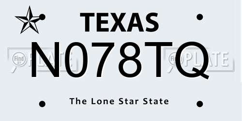 N078TQ Texas License Plate