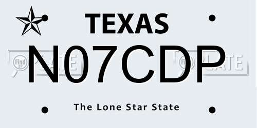 N07CDP Texas License Plate