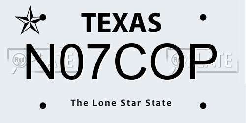 N07COP Texas License Plate