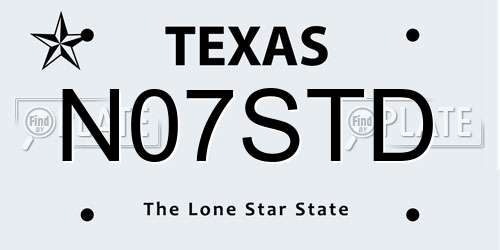 N07STD Texas License Plate