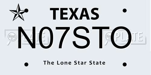 N07STO Texas License Plate