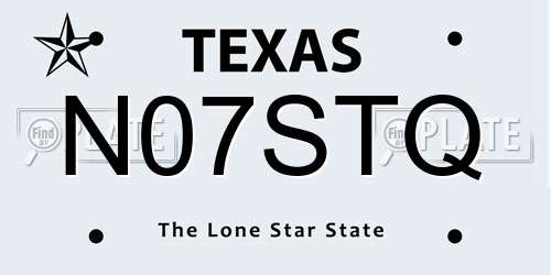 N07STQ Texas License Plate
