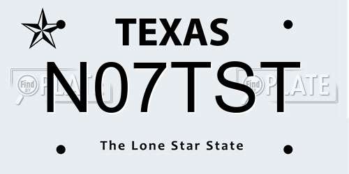 N07TST Texas License Plate