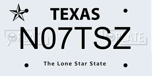 N07TSZ Texas License Plate