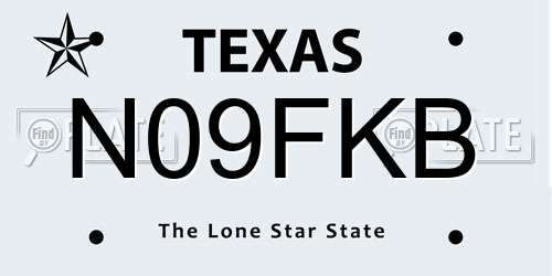 N09FKB Texas License Plate