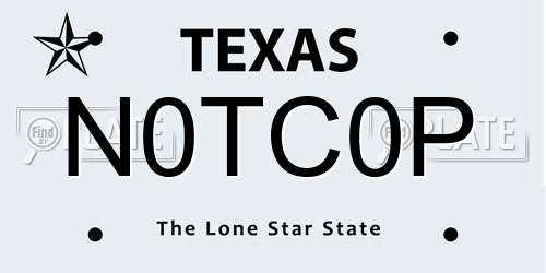 N0TC0P Texas License Plate
