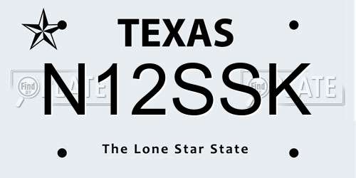 N12SSK Texas License Plate