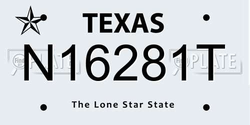 N16281T Texas License Plate