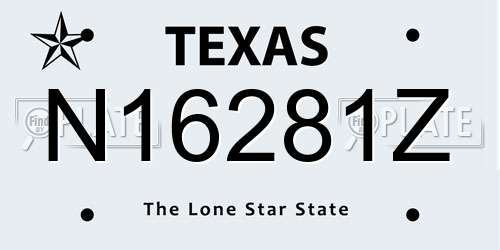 N16281Z Texas License Plate